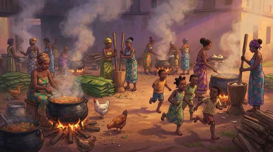 Harvest festival in Lewoh village