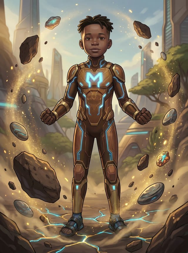 Amun Ra powered up, earth and stone levitating